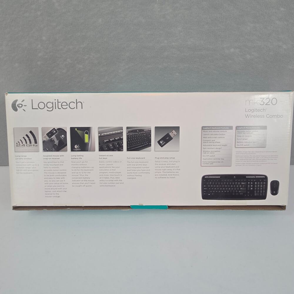Logitech mk320 Wireless Full Keyboard & Mouse Combo with USB Receiver - Picture 3 of 16